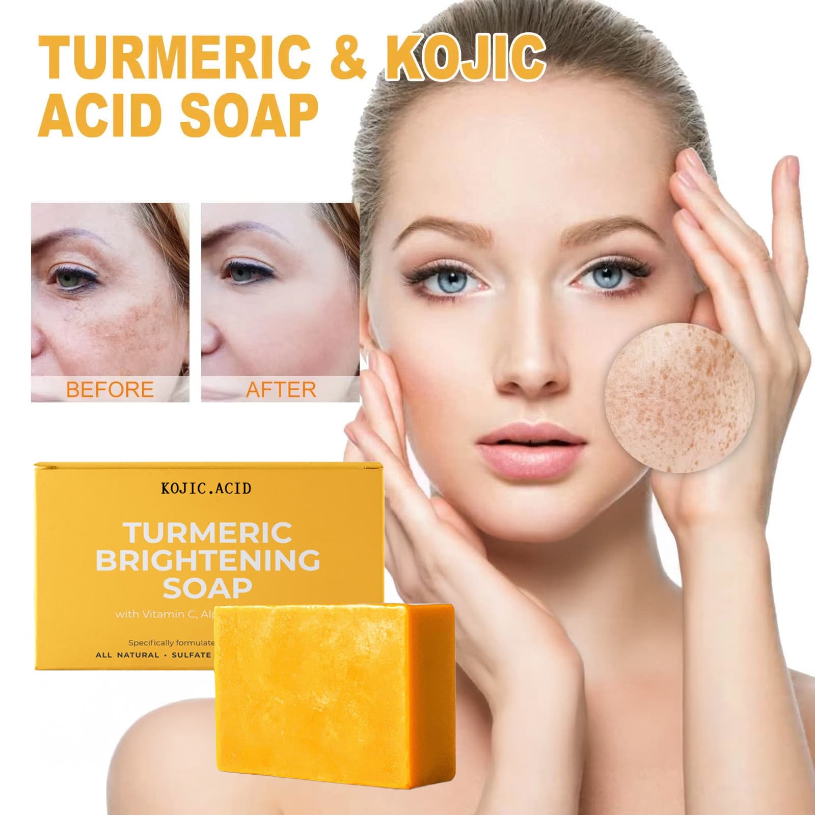 Natural Turmeric Kojic Acid Soap Bar